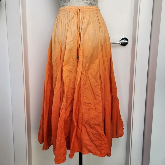 Vintage Orange Maxi Skirt - Picture 1 of 10
